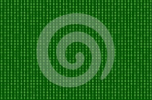 Vector Seamless Pattern, Green Binary Code Stream Background, Technology Illustration.