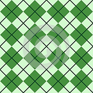 Vector seamless pattern of green Plaid check