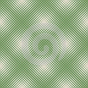 Vector seamless pattern with halftone grid. Abstract green geometric background