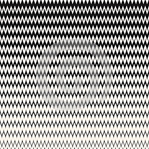 Vector seamless pattern with halftone zigzag stripes. Abstract chevron texture