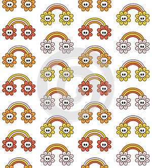 Vector seamless pattern of halloween rainbow