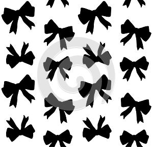 Vector seamless pattern of hand drawn bow tie