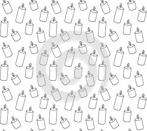 Vector seamless pattern of hand drawn candle
