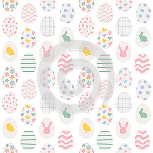 Vector seamless pattern of hand drawn Easter egg