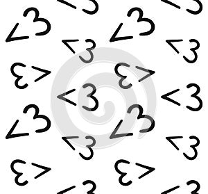 Vector seamless pattern of hand drawn heart 3