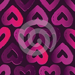 Vector seamless pattern with hearts. Abstract background for Valentine`s Day.