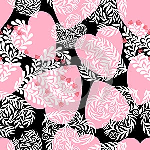Vector seamless pattern with hearts. The best card for Valentines`s Day.