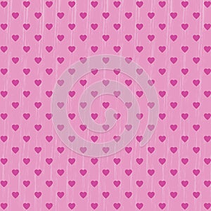 Vector seamless pattern with hearts and dots, romantic wallpaper, grunge background for mother`s day or valentine`s day, 8th march