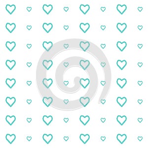 Vector seamless pattern of hearts, simple and clean