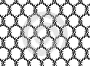 Vector seamless pattern of hexagonal reinforced chain link fence