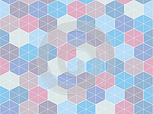 Vector seamless pattern of hexagons in pastel boho colors