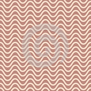 Vector seamless pattern with horizontal wavy lines. Abstract smooth stripes