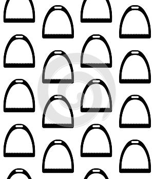 Vector seamless pattern of horse saddle stirrup