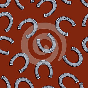 Vector Seamless Pattern of Horseshoes