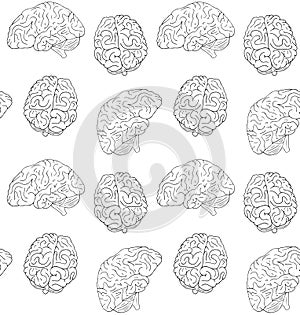 Vector seamless pattern of human brain