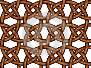 Vector seamless pattern of intersected leather cords