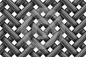 Vector seamless pattern of intersecting fabric braided cords. photo