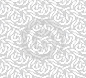 Vector seamless pattern of intertwine bands. White texture.