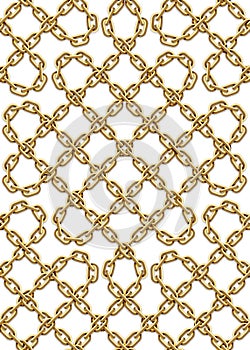 Vector seamless pattern of intertwined golden chains