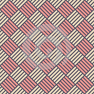 Vector seamless pattern of intertwined stripes. Modern stylish texture. Regularly repeating diagonal stripes.