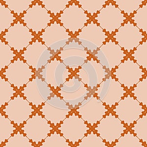 Vector seamless pattern with irregular check texture in geometric layout. Ethnic pink and ocre doodle diamond grid