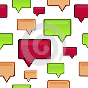 Vector seamless pattern with isolated speech bubbles â€“ abstract background of business talking between people