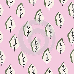 Vector seamless pattern with leaves
