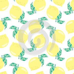 vector seamless pattern with lemons