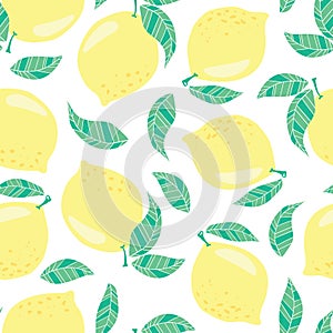 vector seamless pattern with lemons