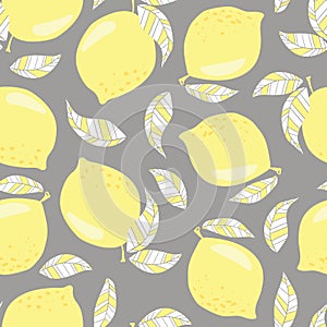 vector seamless pattern with lemons