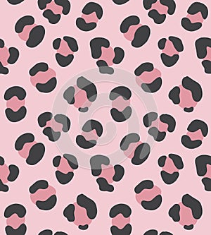 Vector seamless pattern of leopard pink fur print