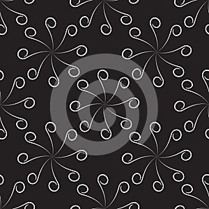 Vector seamless pattern with linear curls.Modern stylish texture