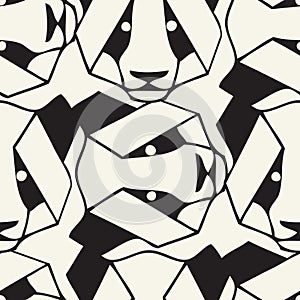 Vector seamless pattern with linear pandas