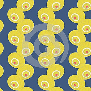 Vector seamless pattern with lines japan umbrellas on black