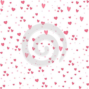 Vector seamless pattern with little hearts. Repeating background with Saint ValentineÃ¢â¬â¢s day symbols. Playful February holiday