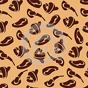 Vector seamless pattern with meat