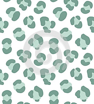 Vector seamless pattern of mint leopard fur print