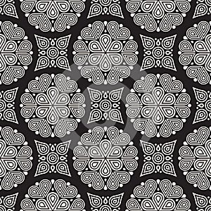 Vector seamless pattern. Modern stylish abstract texture. Repeating geometric circle and star tiles from decorative