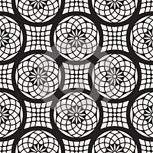Vector seamless pattern. Modern stylish abstract texture. Repeating geometric circle and star tiles from decorative
