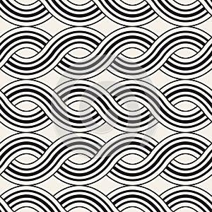 Vector seamless pattern. Modern stylish abstract texture. Repeating wavy geometric tilesn