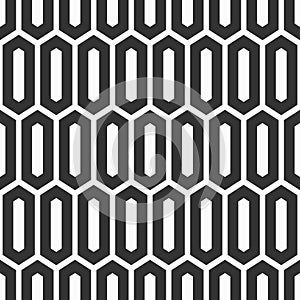 Vector seamless pattern. Modern stylish texture of elongated hexagons. Ancient mosaic wallpaper.