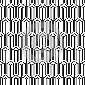 Vector seamless pattern. Modern stylish texture of elongated hexagons. Ancient mosaic wallpaper.