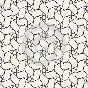 Vector seamless pattern. Modern stylish texture. Repeating geometric background. Striped lattice. Linear graphic design.