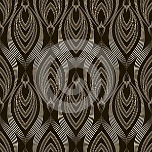 Vector seamless pattern monochrome ornament. Geometric background modern design