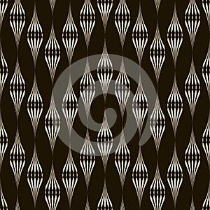 Vector seamless pattern monochrome ornament with stylized geometric elements background. Repeating modern design