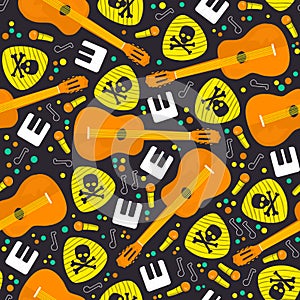 Vector Seamless Pattern Music Instruments