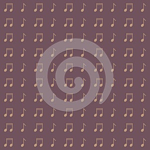 Vector seamless pattern of musical note in simple and elegant style