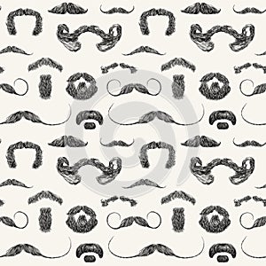 Vector seamless pattern with mustaches