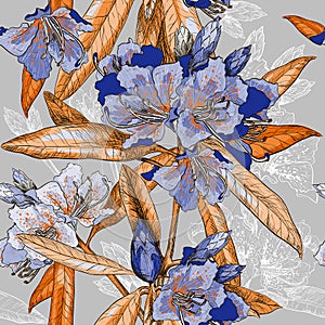 Vector Seamless pattern with Oleander flower