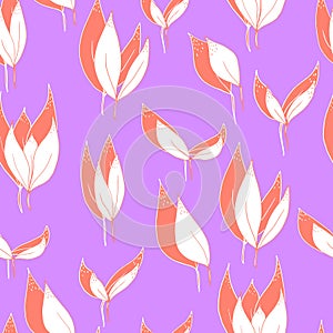 vector seamless pattern orange leaves with shadow on a orange background. For textiles, fabrics, paper, wallpaper, nursery,